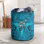 Cronulla Sutherland Sharks Rugby Laundry Basket Polynesian Tribal Shark Warrior Ocean Blue Pattern