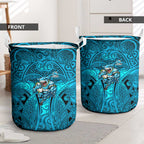 Cronulla Sutherland Sharks Rugby Laundry Basket Polynesian Tribal Shark Warrior Ocean Blue Pattern