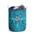 Cronulla Sutherland Sharks Rugby Laundry Basket Polynesian Tribal Shark Warrior Ocean Blue Pattern