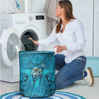 Cronulla Sutherland Sharks Rugby Laundry Basket Polynesian Tribal Shark Warrior Ocean Blue Pattern