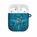 Cronulla Sutherland Sharks Rugby AirPods Case Polynesian Tribal Shark Warrior Ocean Blue Pattern