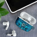 Cronulla Sutherland Sharks Rugby AirPods Case Polynesian Tribal Shark Warrior Ocean Blue Pattern