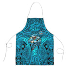 Cronulla Sutherland Sharks Rugby Apron Polynesian Tribal Shark Warrior Ocean Blue Pattern