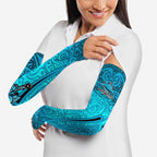 Cronulla Sutherland Sharks Rugby Arm Sleeves Polynesian Tribal Shark Warrior Ocean Blue Pattern
