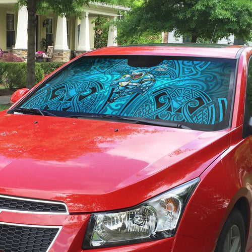 Cronulla Sutherland Sharks Rugby Auto Sun Shade Polynesian Tribal Shark Warrior Ocean Blue Pattern