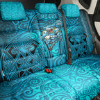 Cronulla Sutherland Sharks Rugby Back Car Seat Cover Polynesian Tribal Shark Warrior Ocean Blue Pattern