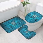 Cronulla Sutherland Sharks Rugby Bathroom Set Polynesian Tribal Shark Warrior Ocean Blue Pattern