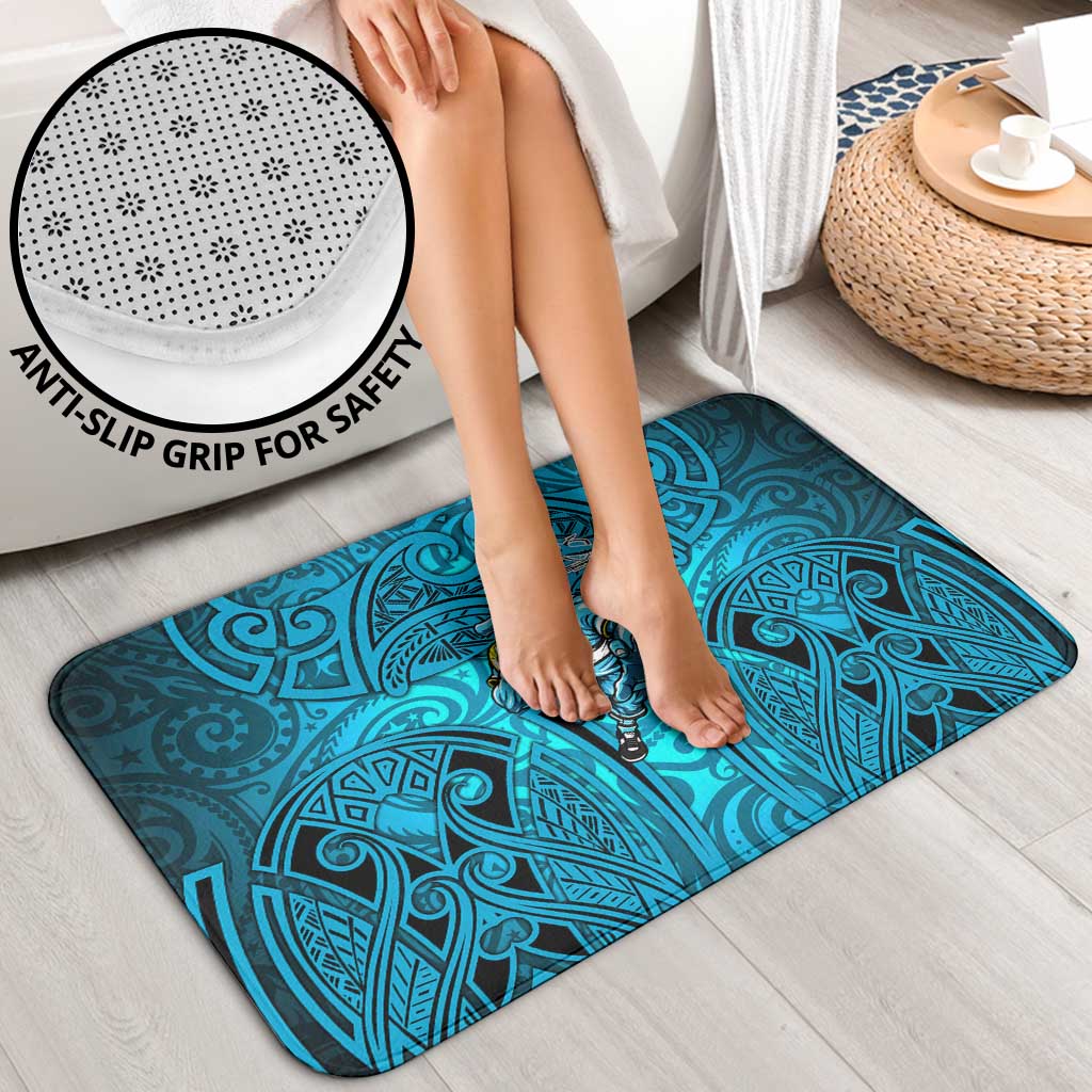 Cronulla Sutherland Sharks Rugby Bathroom Set Polynesian Tribal Shark Warrior Ocean Blue Pattern