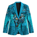 Cronulla Sutherland Sharks Rugby Blazer Polynesian Tribal Shark Warrior Ocean Blue Pattern