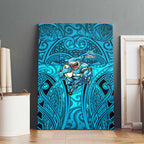 Cronulla Sutherland Sharks Rugby Canvas Wall Art Polynesian Tribal Shark Warrior Ocean Blue Pattern