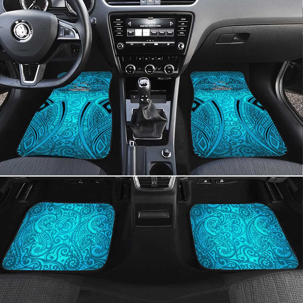 Cronulla Sutherland Sharks Rugby Car Mats Polynesian Tribal Shark Warrior Ocean Blue Pattern