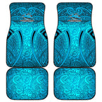 Cronulla Sutherland Sharks Rugby Car Mats Polynesian Tribal Shark Warrior Ocean Blue Pattern
