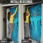 Cronulla Sutherland Sharks Rugby Door Cover Polynesian Tribal Shark Warrior Ocean Blue Pattern