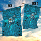 Cronulla Sutherland Sharks Rugby Garden Flag Polynesian Tribal Shark Warrior Ocean Blue Pattern