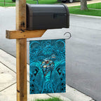 Cronulla Sutherland Sharks Rugby Garden Flag Polynesian Tribal Shark Warrior Ocean Blue Pattern