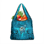 Cronulla Sutherland Sharks Rugby Grocery Bag Polynesian Tribal Shark Warrior Ocean Blue Pattern