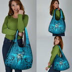 Cronulla Sutherland Sharks Rugby Grocery Bag Polynesian Tribal Shark Warrior Ocean Blue Pattern