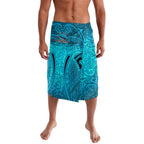 Cronulla Sutherland Sharks Rugby Lavalava Polynesian Tribal Shark Warrior Ocean Blue Pattern