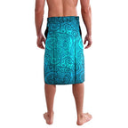 Cronulla Sutherland Sharks Rugby Lavalava Polynesian Tribal Shark Warrior Ocean Blue Pattern