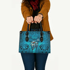 Cronulla Sutherland Sharks Rugby Leather Bag Polynesian Tribal Shark Warrior Ocean Blue Pattern
