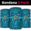 Cronulla Sutherland Sharks Rugby Neck Gaiter Polynesian Tribal Shark Warrior Ocean Blue Pattern