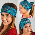 Cronulla Sutherland Sharks Rugby Neck Gaiter Polynesian Tribal Shark Warrior Ocean Blue Pattern