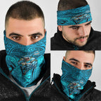 Cronulla Sutherland Sharks Rugby Neck Gaiter Polynesian Tribal Shark Warrior Ocean Blue Pattern