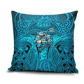 Cronulla Sutherland Sharks Rugby Pillow Cover Polynesian Tribal Shark Warrior Ocean Blue Pattern