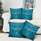 Cronulla Sutherland Sharks Rugby Pillow Cover Polynesian Tribal Shark Warrior Ocean Blue Pattern