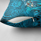 Cronulla Sutherland Sharks Rugby Pillow Cover Polynesian Tribal Shark Warrior Ocean Blue Pattern