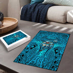 Cronulla Sutherland Sharks Rugby Puzzle Polynesian Tribal Shark Warrior Ocean Blue Pattern