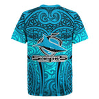Cronulla Sutherland Sharks Rugby Rugby Jersey Polynesian Tribal Shark Warrior Ocean Blue Pattern