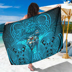 Cronulla Sutherland Sharks Rugby Sarong Polynesian Tribal Shark Warrior Ocean Blue Pattern