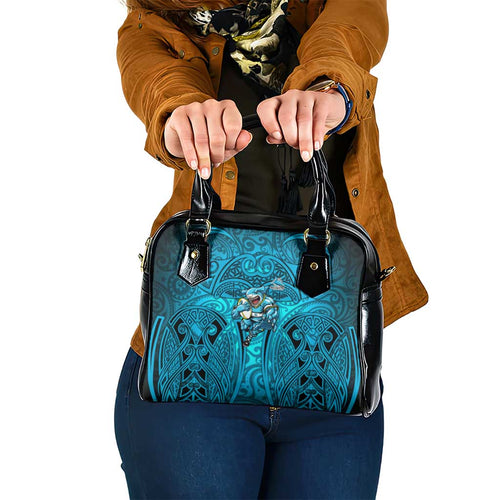 Cronulla Sutherland Sharks Rugby Shoulder Handbag Polynesian Tribal Shark Warrior Ocean Blue Pattern