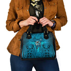 Cronulla Sutherland Sharks Rugby Shoulder Handbag Polynesian Tribal Shark Warrior Ocean Blue Pattern
