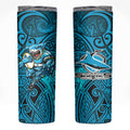 Cronulla Sutherland Sharks Rugby Skinny Tumbler Polynesian Tribal Shark Warrior Ocean Blue Pattern