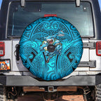 Cronulla Sutherland Sharks Rugby Spare Tire Cover Polynesian Tribal Shark Warrior Ocean Blue Pattern