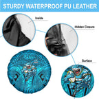 Cronulla Sutherland Sharks Rugby Spare Tire Cover Polynesian Tribal Shark Warrior Ocean Blue Pattern