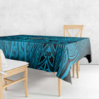 Cronulla Sutherland Sharks Rugby Tablecloth Polynesian Tribal Shark Warrior Ocean Blue Pattern