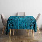 Cronulla Sutherland Sharks Rugby Tablecloth Polynesian Tribal Shark Warrior Ocean Blue Pattern
