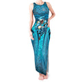 Cronulla Sutherland Sharks Rugby Tank Maxi Dress Polynesian Tribal Shark Warrior Ocean Blue Pattern