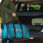 Cronulla Sutherland Sharks Rugby Travel Bag Polynesian Tribal Shark Warrior Ocean Blue Pattern