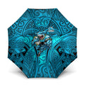Cronulla Sutherland Sharks Rugby Umbrella Polynesian Tribal Shark Warrior Ocean Blue Pattern