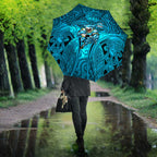 Cronulla Sutherland Sharks Rugby Umbrella Polynesian Tribal Shark Warrior Ocean Blue Pattern