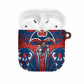 Newcastle Knights Rugby AirPods Case Polynesian Tribal Knight Warrior Red Blue Pattern