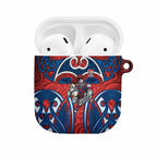 Newcastle Knights Rugby AirPods Case Polynesian Tribal Knight Warrior Red Blue Pattern