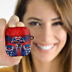 Newcastle Knights Rugby AirPods Case Polynesian Tribal Knight Warrior Red Blue Pattern
