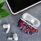 Newcastle Knights Rugby AirPods Case Polynesian Tribal Knight Warrior Red Blue Pattern