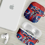 Newcastle Knights Rugby AirPods Case Polynesian Tribal Knight Warrior Red Blue Pattern