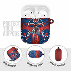 Newcastle Knights Rugby AirPods Case Polynesian Tribal Knight Warrior Red Blue Pattern
